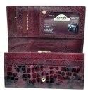 Portfel Damski Skórzany GREGORIO Długi Max Z Klamrą Lakierowany FS-100 FIOLETOWY RFID 18,5 x 9,5 x 3,5 [cm]
