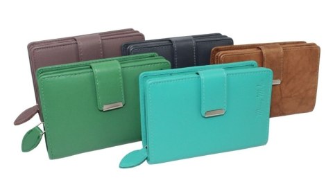 Portfel Damski Skórzany MONEY MAKER Skóra Licowa 13 cm Z Suwakiem Na Zewnątrz MM509B Portfel Damski Skórzany MONEY MAKER Skóra Licowa 13 cm Z Suwakiem Na Zewnątrz MM509B
