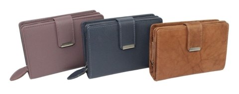 Portfel Damski Skórzany MONEY MAKER Skóra Licowa 13 cm Z Suwakiem Na Zewnątrz MM509B Portfel Damski Skórzany MONEY MAKER Skóra Licowa 13 cm Z Suwakiem Na Zewnątrz MM509B