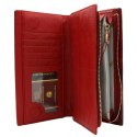Portfel Damski Skórzany Peterson Lakierowany Długi Z Suwakiem Na Zewnątrz RFID PTN-PS1431 ZIELONY 19,5 x 10 x 3,5 [cm]