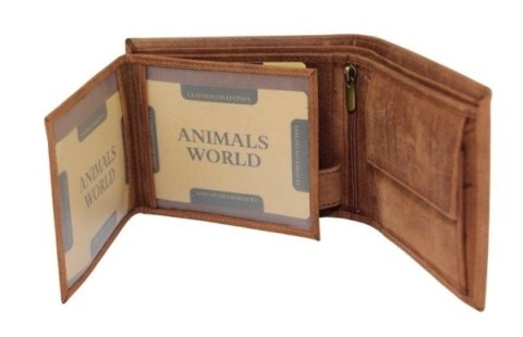 Portfel Męski Skóra Naturalna Peterson Duży Poziomy Z Łańcusziem N992C RFID KONIAKOWY ''MOTORCYCLE'' 12,5 x 10,5 x 3 [cm]