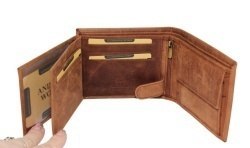 Portfel Męski Skóra Naturalna Peterson Duży Poziomy Z Łańcusziem N992C RFID KONIAKOWY ''MOTORCYCLE'' 12,5 x 10,5 x 3 [cm]