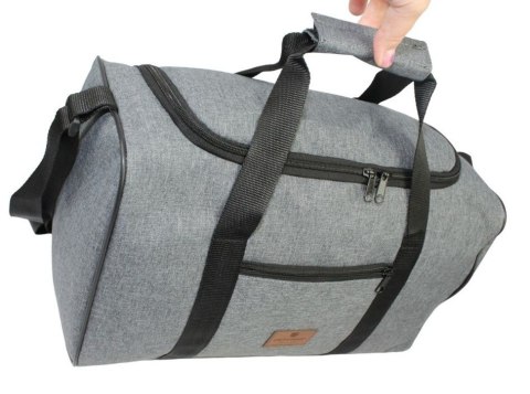 Solidna Mała Torba Podróżna Na Siłownie PETERSON TBP-6 SZARA 40 x 24 x 21 [cm]