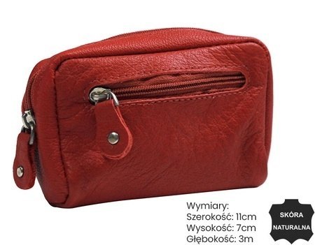 Etui Na Klucze Polska Galanteria (PL) Skóra Naturalna Kluczówka Na Dwa Komplety Kluczy KC-03 11 x 7 x 3 [cm] 