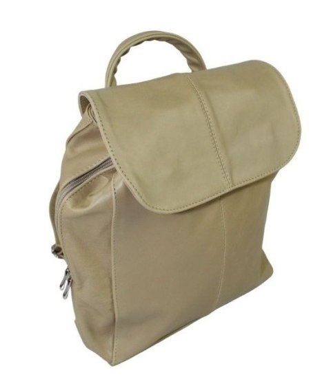 Plecak Skórzany MAGRE (PL) NATALIA Skóra Naturalna Licowa Gładka CIEMNA KREMOWA