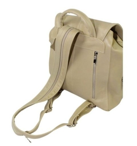 Plecak Skórzany MAGRE (PL) NATALIA Skóra Naturalna Licowa Gładka CIEMNA KREMOWA