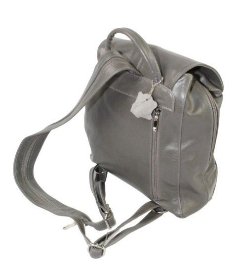 Plecak Skórzany MAGRE (PL) NATALIA Skóra Naturalna Licowa Gładka POPIELATA