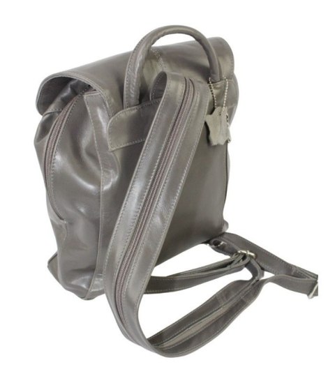 Plecak Skórzany MAGRE (PL) NATALIA Skóra Naturalna Licowa Gładka POPIELATA