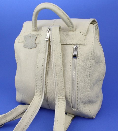 Plecak Skórzany MAGRE (PL) NATALIA Skóra Naturalna Licowa KREMOWA