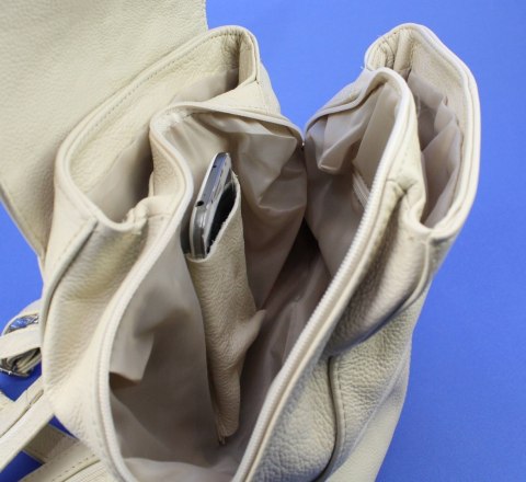 Plecak Skórzany MAGRE (PL) NATALIA Skóra Naturalna Licowa KREMOWA