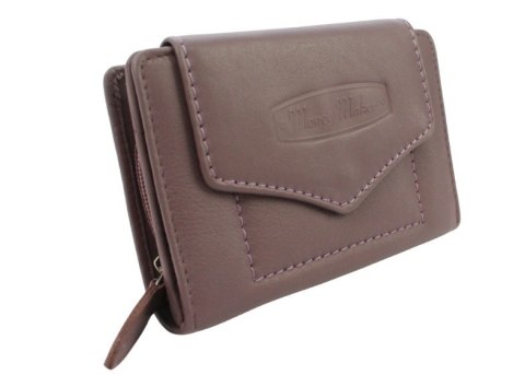 Portfel Damski Skóra Licowa MONEY MAKER 13 cm Suwak Na Zewnątrz RFID Kuferek Wzór II MM528B