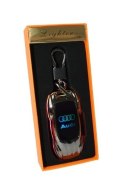 Praktyczna Elektryczna Zapalniczka Plazmowa USB Z Kablem Mikro USB Podświetlana BRELOK Do Kluczyków Samochodowych AUDI CZARNA