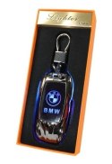 Praktyczna Elektryczna Zapalniczka Plazmowa USB Z Kablem Mikro USB Podświetlana BRELOK Do Kluczyków Samochodowych BMW CZARNA