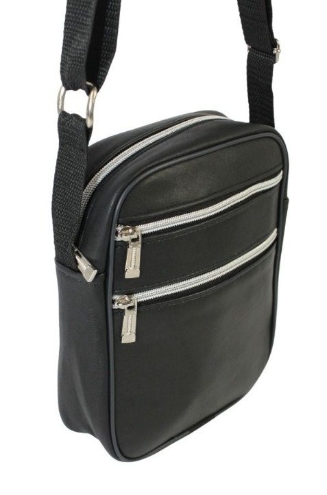 Skórzana Torba Męska Skóra Naturalna Antoszczyk (PL) DeLuxe CZARNY 20 x 16 x 6 [cm]