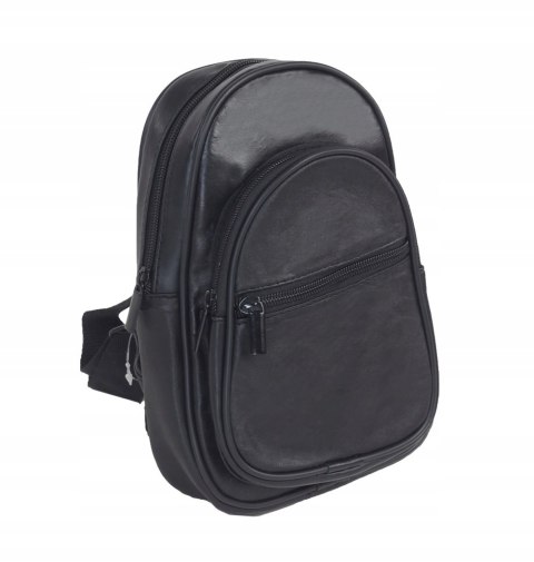 Torba Skórzana Na Ramię Nerka Barkówka Noszona Na Skos CONVEY (PL) CZARNA Praktyczna I Wygodna 25 x 18 x 7 [cm]