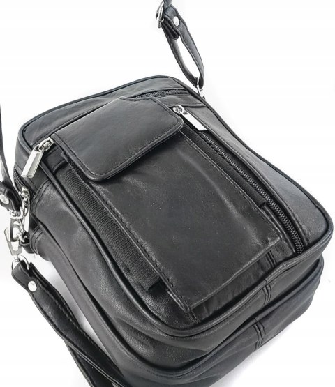 Torba męska skórzana CONVEY (PL) 06 Pionowa Czarna Dwukomorowa 23 x 17 x 8 [cm]