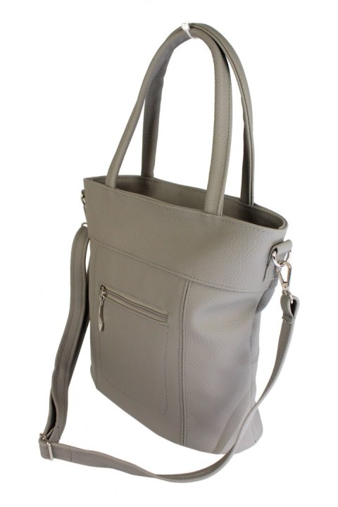 Torebka Skórzana MAGRE (PL) LENA Skóra Naturalna JASNY POPIELATY