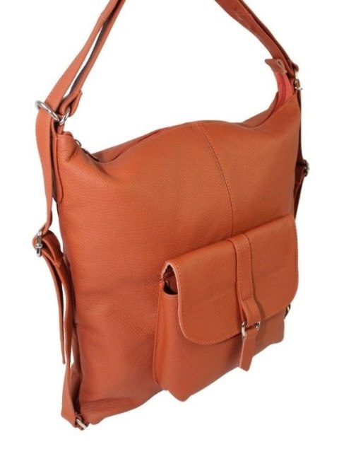 Praktyczny Plecak Skórzany Torebka 2 w 1 MAGRE (PL) AMELIA Skóra Naturalna Licowa CEGLASTY Praktyczny Plecak Skórzany Torebka 2 w 1 MAGRE (PL) AMELIA Skóra Naturalna Licowa CEGLASTY