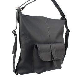 Praktyczny Plecak Skórzany Torebka 2 w 1 MAGRE (PL) AMELIA Skóra Naturalna Licowa GRAFITOWY
