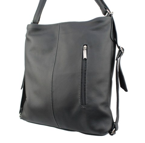 Praktyczny Plecak Skórzany Torebka 2 w 1 MAGRE (PL) AMELIA Skóra Naturalna Licowa GRAFITOWY