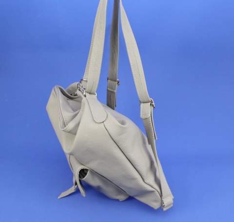 Praktyczny Plecak Skórzany Torebka 2 w 1 MAGRE (PL) AMELIA Skóra Naturalna Licowa KREMOWY