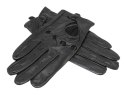 Rękawiczki Skórzane Samochodowe Z wycięciami PolskaGalanteria Ze Skóry Cielęcej Rozmiar 11 CZARNE