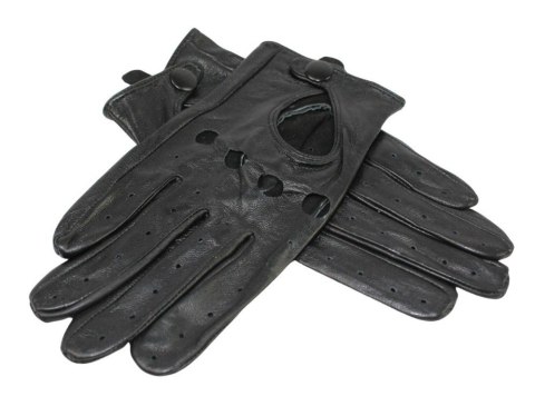 Rękawiczki Skórzane Samochodowe Z wycięciami PolskaGalanteria Ze Skóry Cielęcej Rozmiar 11 CZARNE