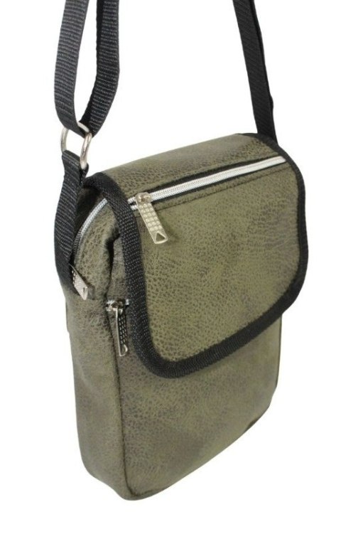 Skórzana Torba Męska Skóra Naturalna Antoszczyk (PL) DeLuxe Z Klapką OLIWKOWA 26 x 20 x 5 [cm]