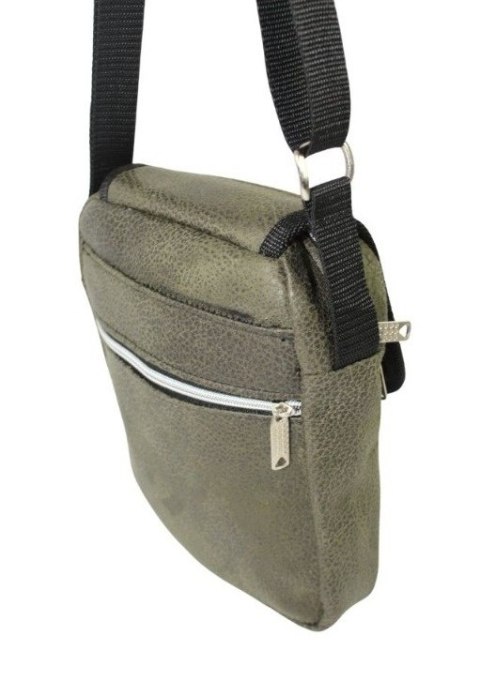 Skórzana Torba Męska Skóra Naturalna Antoszczyk (PL) DeLuxe Z Klapką OLIWKOWA 26 x 20 x 5 [cm]