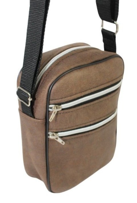 Skórzana Torba Męska Średnia Pionowa BRĄZOWA Antoszczyk (PL) 20 x 16 x 5 [cm]