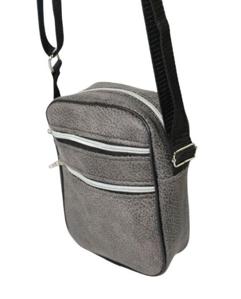 Skórzana Torba Męska Średnia Pionowa POPIELATA Antoszczyk (PL) 20 x 16 x 5 [cm]