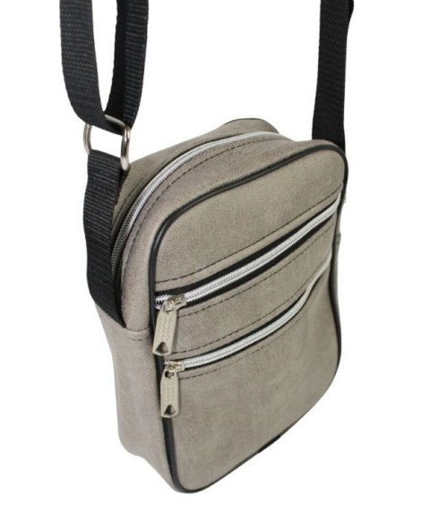 Skórzana Torba Męska Średnia Pionowa SZARA Antoszczyk (PL) 20 x 16 x 5 [cm]