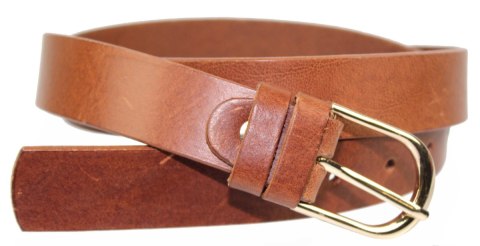 Pasek Damski Skórzany CEZ-MAR (PL) Skóra Licowa EXTRA 30 mm Złota Klamra Surowa Skóra BRĄZOWY
