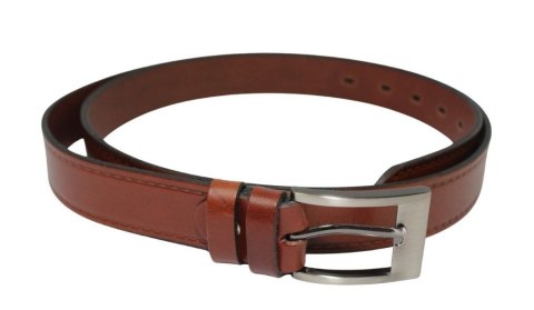 Pasek Skórzany Męski CezMar (PL) 30 mm "IMITACJA SZYCIA" BRĄZOWY Skóra Licowa