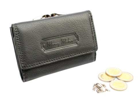 Portfel Damski Skórzany MONEY MAKER Skóra Licowa Klamra 12 cm MM5286