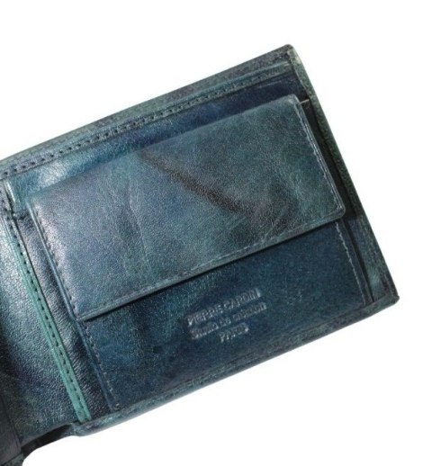 Portfel Męski PIERRE CARDIN Skóra Licowa Duży Poziomy Bez Zapięcia  18062 ,,MOZAJKA,, MORSKI 12 x 9,5 x 2,5 [cm]
