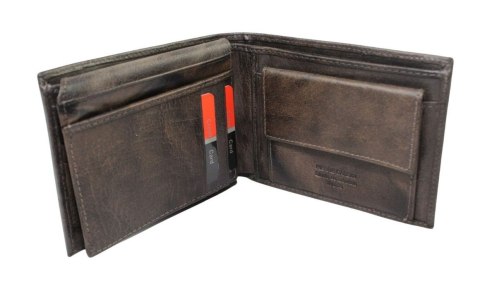 Portfel Męski PIERRE CARDIN Skóra Licowa Duży Poziomy Bez Zapięcia Jedno Skrzydełko 18063 ,,MOZAJKA,, 12 x 9,5 x 2,5 [cm]