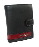Portfel Męski PIERRE CARDIN Skóra Licowa RFID Duży Pionowy Z Zapięciem MATOWY Z OZDOBNYM ELEMENTEM 331A 13 x 10 x 3 [cm]