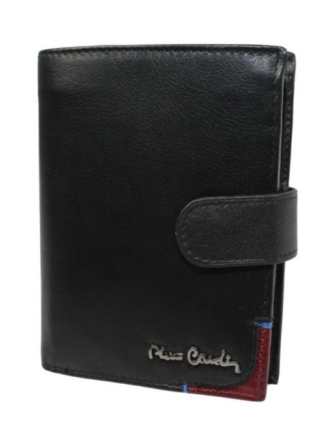 Portfel Męski PIERRE CARDIN Skóra Licowa RFID Duży Pionowy Z Zapięciem MATOWY Z OZDOBNYM ELEMENTEM 331A 13 x 10 x 3 [cm]