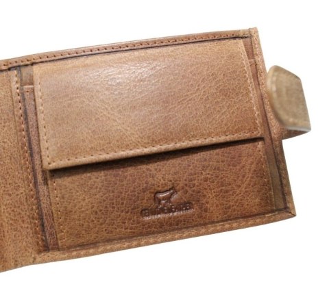Portfel Męski Skórzany EL FORREST Mały Skóra Bydlęca Poziomy Z Zapinką Jedno Skrzydełko 851 08 RFID BRĄZOWY 11 x 8 x 2 [cm]