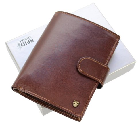Portfel Męski Skórzany ROVICKY Skóra Licowa Duży Pionowy Z Zapięciem N62L-RVT