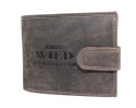Portfel Męski Skórzany WILD Skóra Licowa Duży Poziomy Z Zapięciem RFID CZEKOLADOWY Zamszowy 9014 12,5 x 10 x 2  [cm]