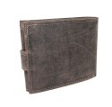 Portfel Męski Skórzany WILD Skóra Licowa Duży Poziomy Z Zapięciem RFID CZEKOLADOWY Zamszowy 9014 12,5 x 10 x 2  [cm]