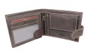 Portfel Męski Skórzany WILD Skóra Licowa Duży Poziomy Z Zapięciem RFID CZEKOLADOWY Zamszowy 9014 12,5 x 10 x 2  [cm]