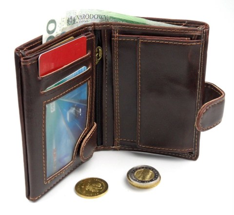 Portfel Męski WILD E-skóra Duży Pionowy Z Zapięciem WI1141-1 12,5 x 9,5 x 2 [cm]