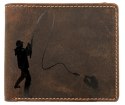 Portfel Męski WILD Skóra Naturalna Mały Poziomy Bez Zapięcia ,,I LOVE FISHING,, N8 10,5 x 9 x 2 [cm]