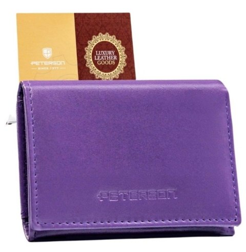 Portfel Skórzany Peterson Skóra Licowa Mały Poziomy - Sakiewka PTN-86 9 x 7 x 2 [cm] 