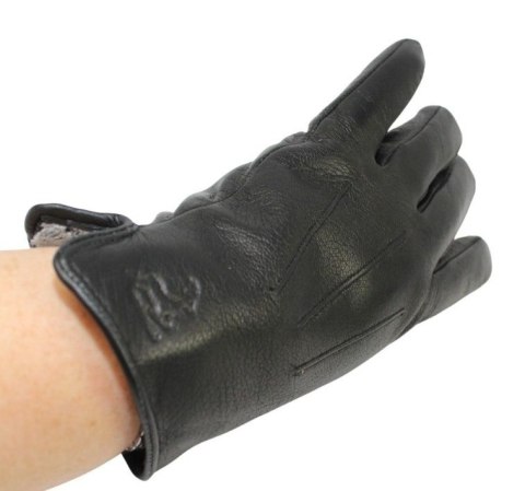 Rękawiczki Męskie PolskaGalanteria Ocieplane Ze Skóry Renifera Rozmiar 11 1/2 ELEGANCKIE PRZESZYCIE CZARNE