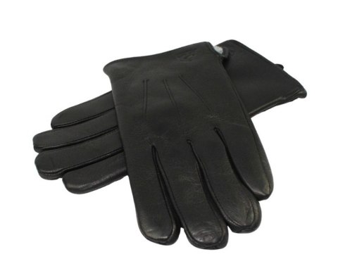 Rękawiczki Męskie PolskaGalanteria Ocieplane Ze Skóry Renifera Rozmiar 12 ELEGANCKIE PRZESZYCIE CZARNE