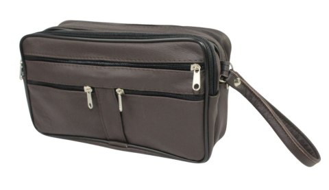 Saszetka Męska Skórzana Bardzo Duża GRETOS (PL) MAKO I Skóra Naturalna CZEKOLADOWY 27 x 16 x 10 [cm]